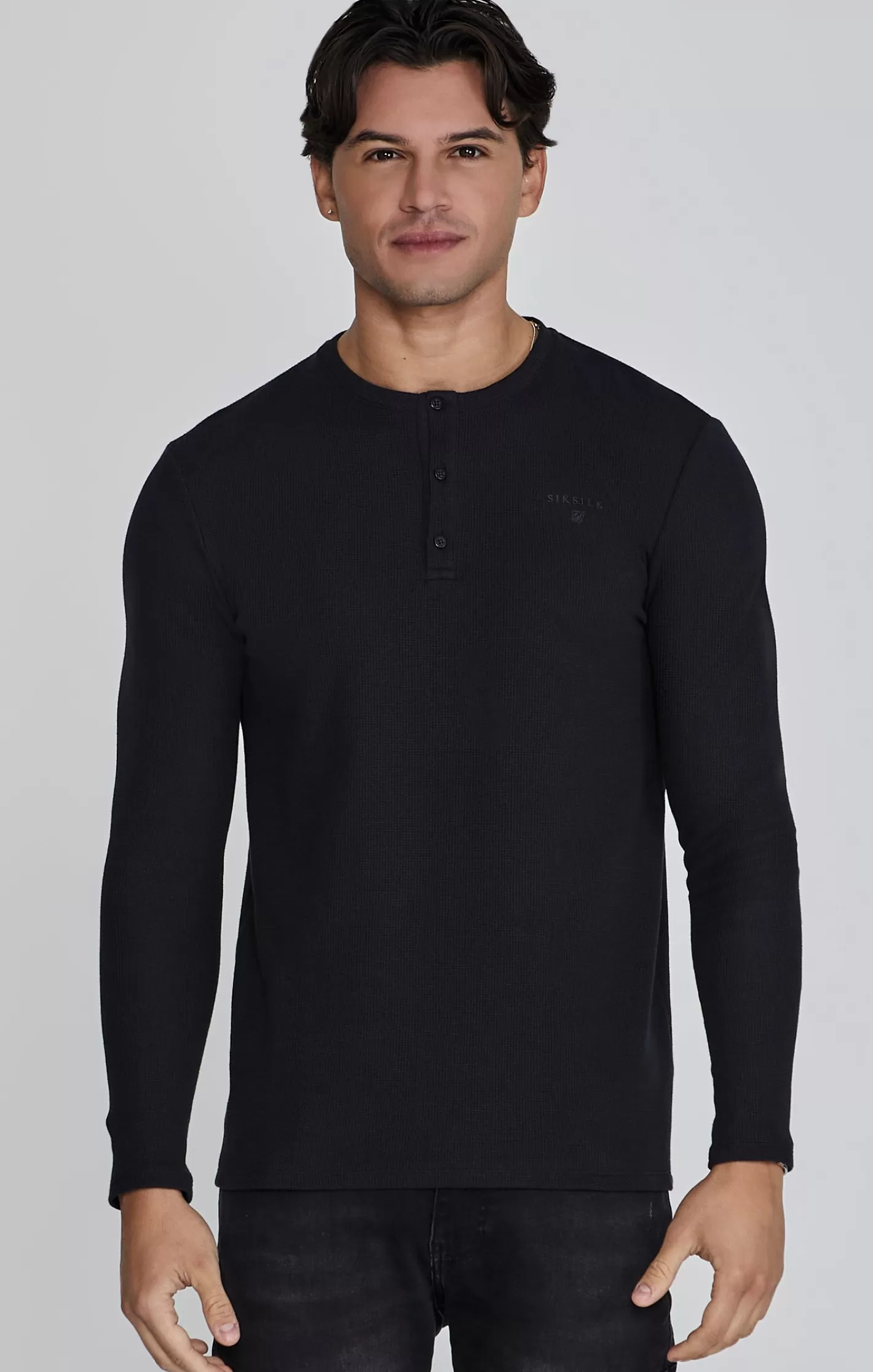 SikSilk T-shirts^Henley T-Shirt