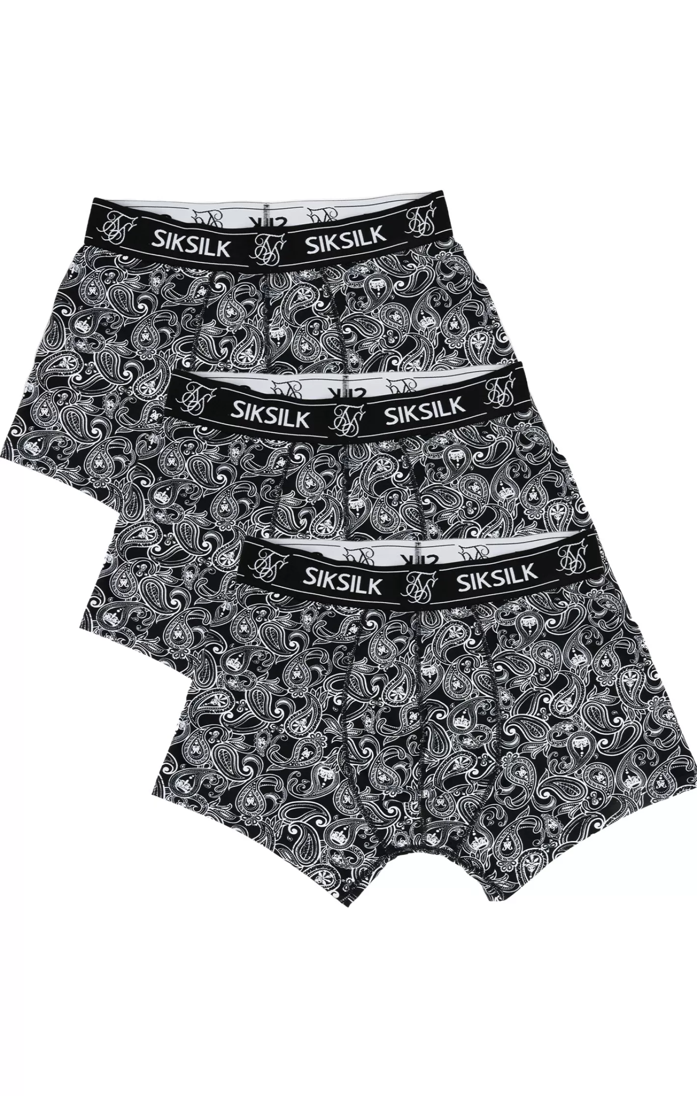 SikSilk Underwear^3Pk Paisley Boxer