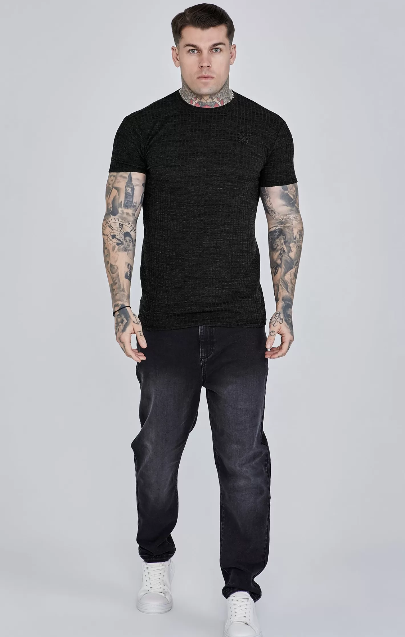 SikSilk T-shirts^Rib Knit T-Shirt