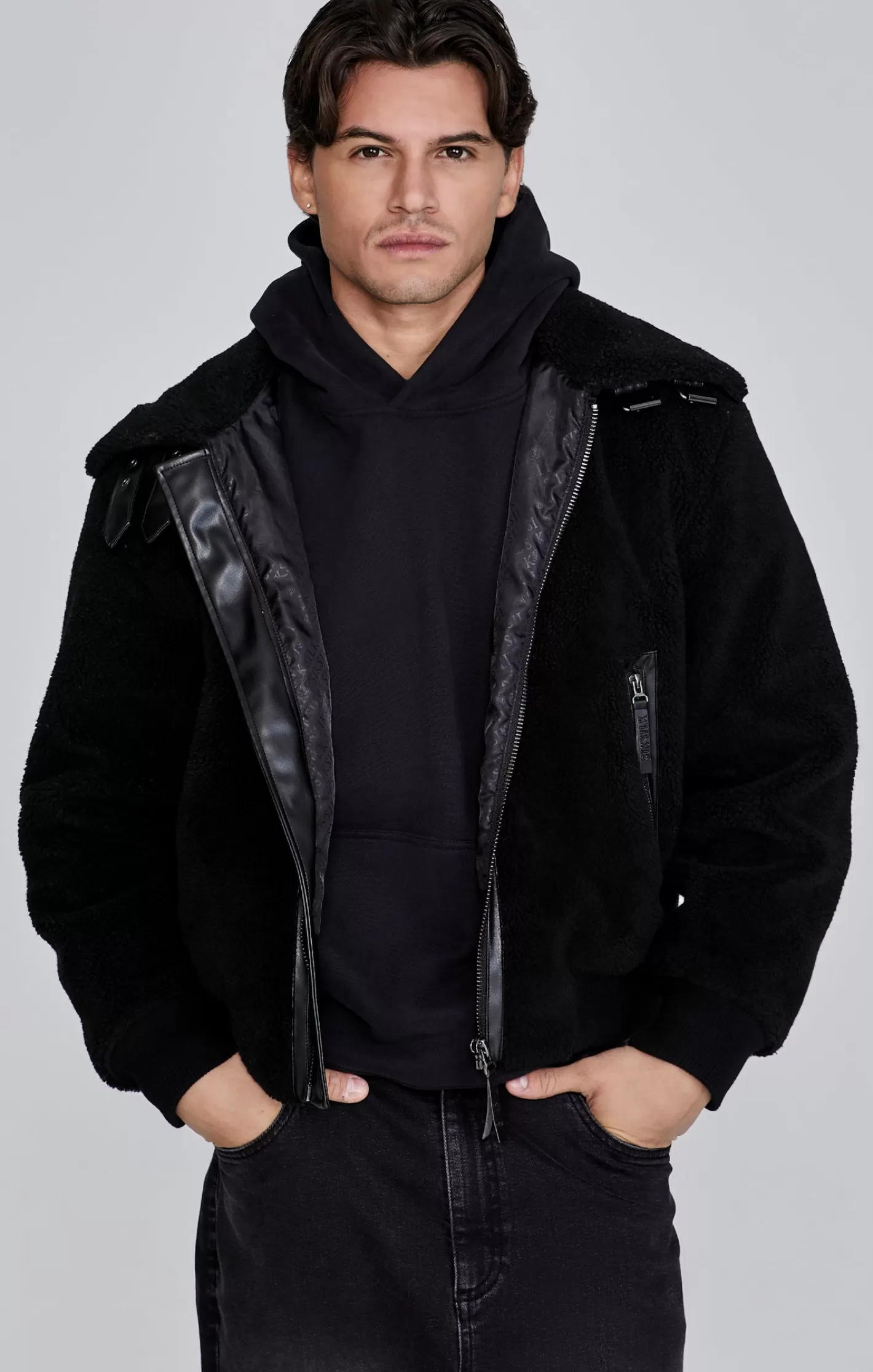 SikSilk Jackets^Sherpa Bomber Jacket