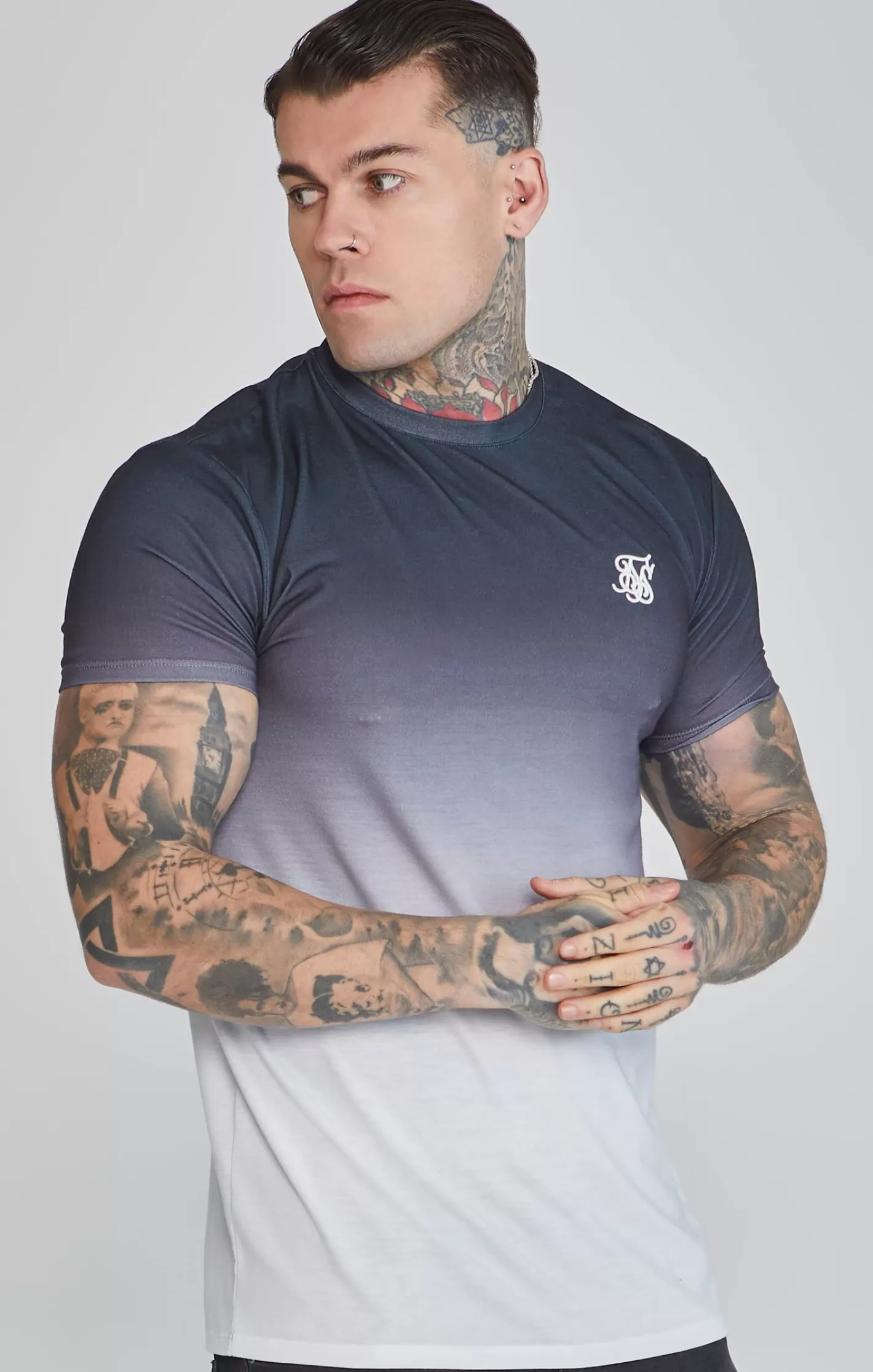 SikSilk T-shirts^White Fade T-Shirt