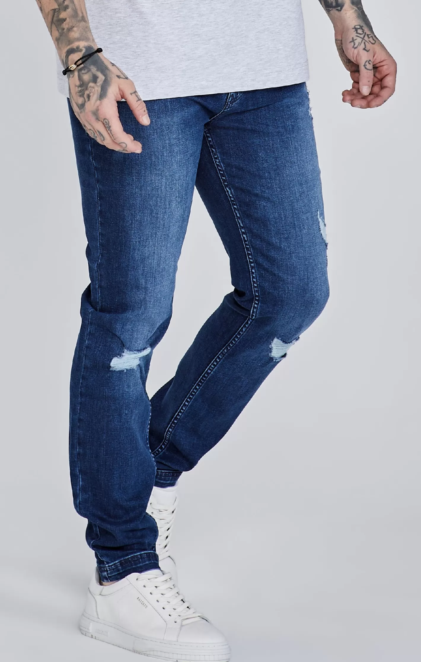 SikSilk Essentials | Jeans^Distressed Slim Fit Jeans