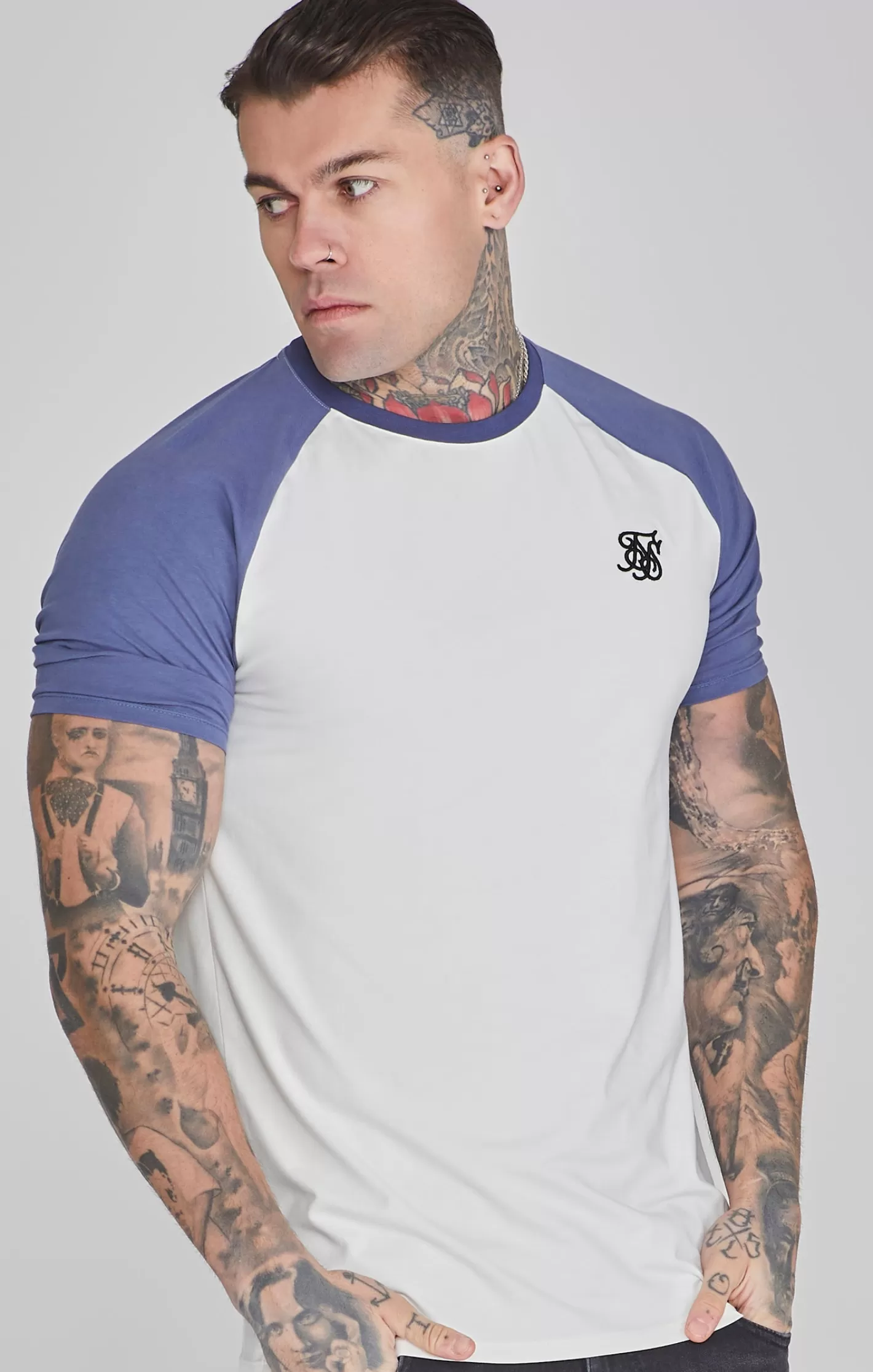 SikSilk T-shirts^Blue Raglan T-Shirt