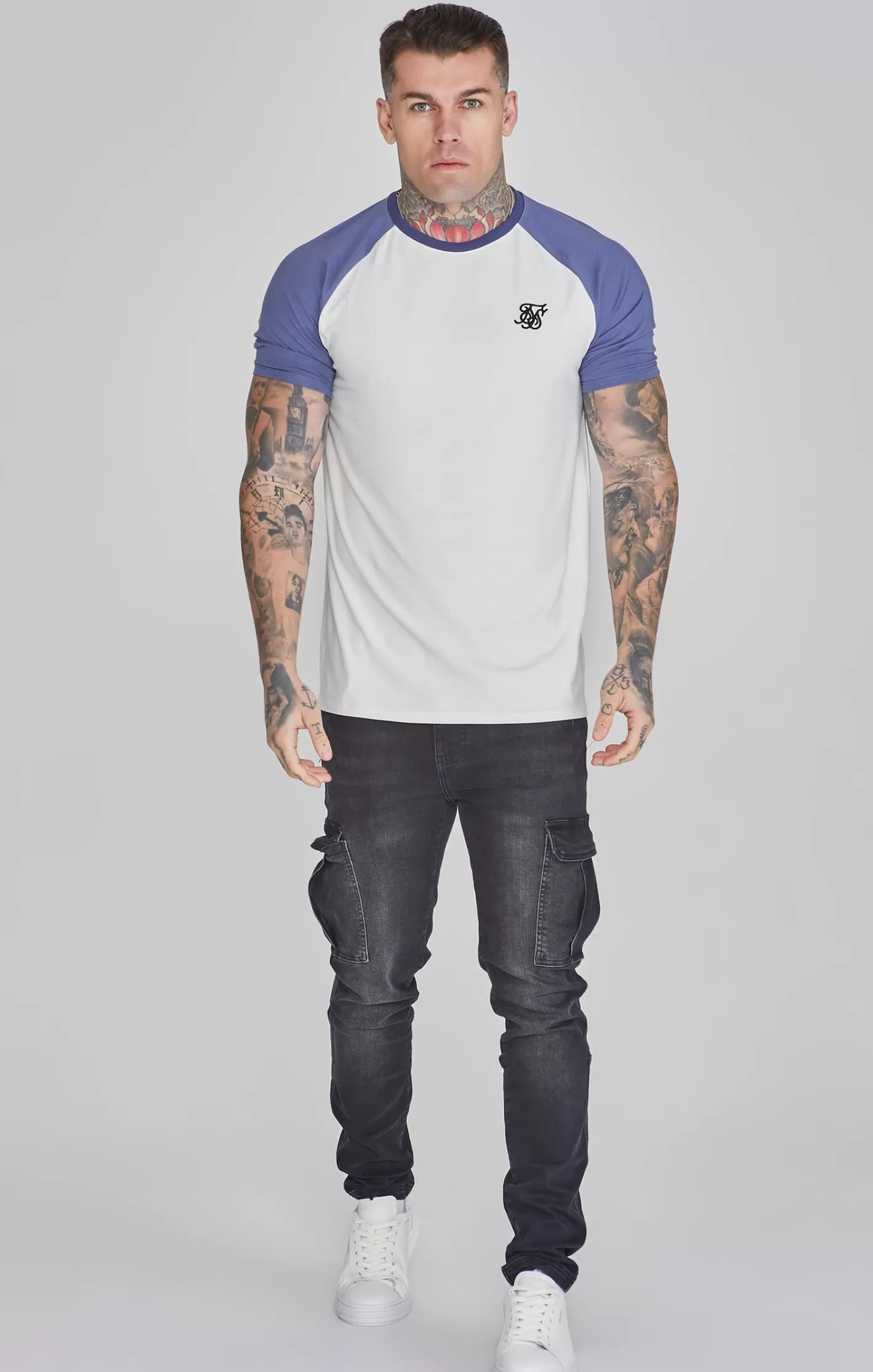 SikSilk T-shirts^Blue Raglan T-Shirt