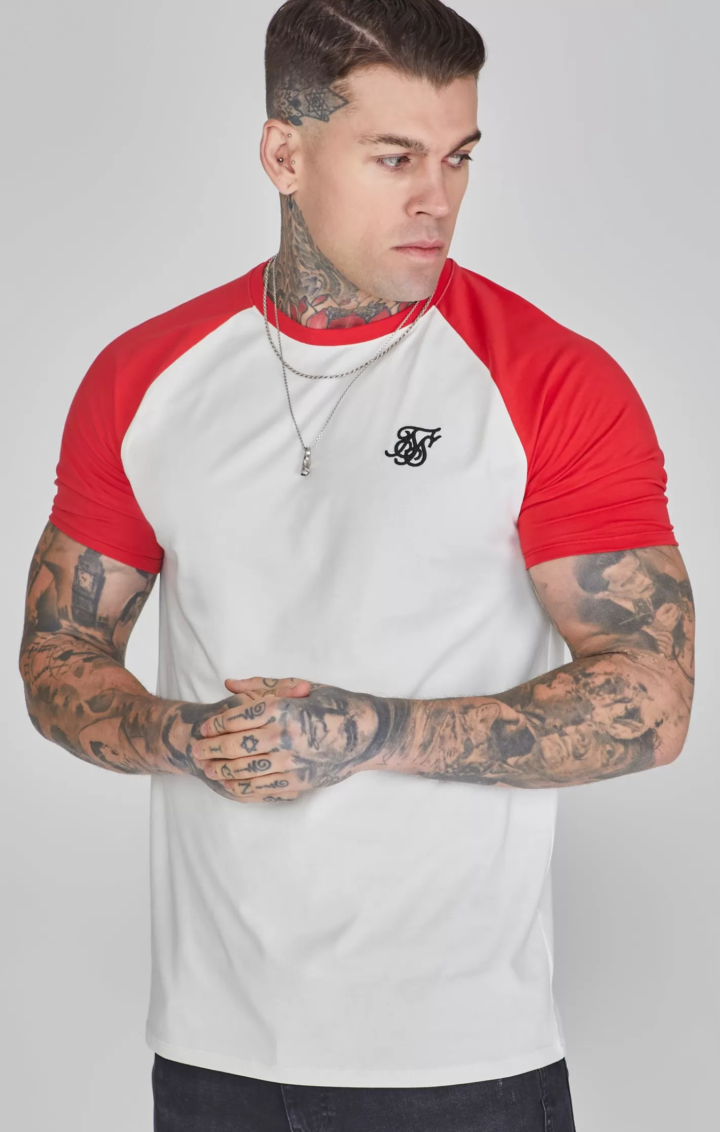 SikSilk T-shirts^Red Raglan T-Shirt