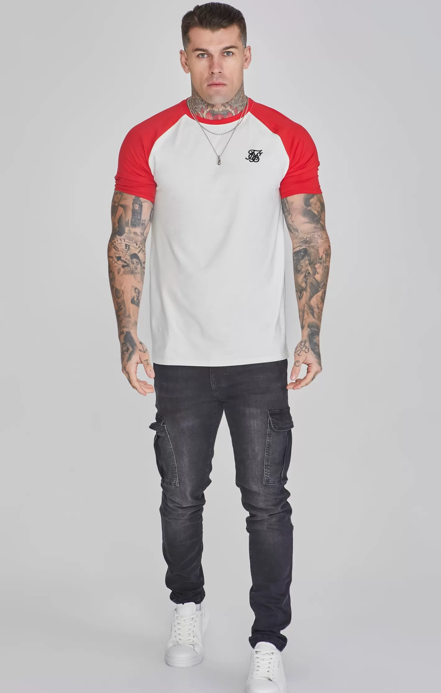 SikSilk T-shirts^Red Raglan T-Shirt