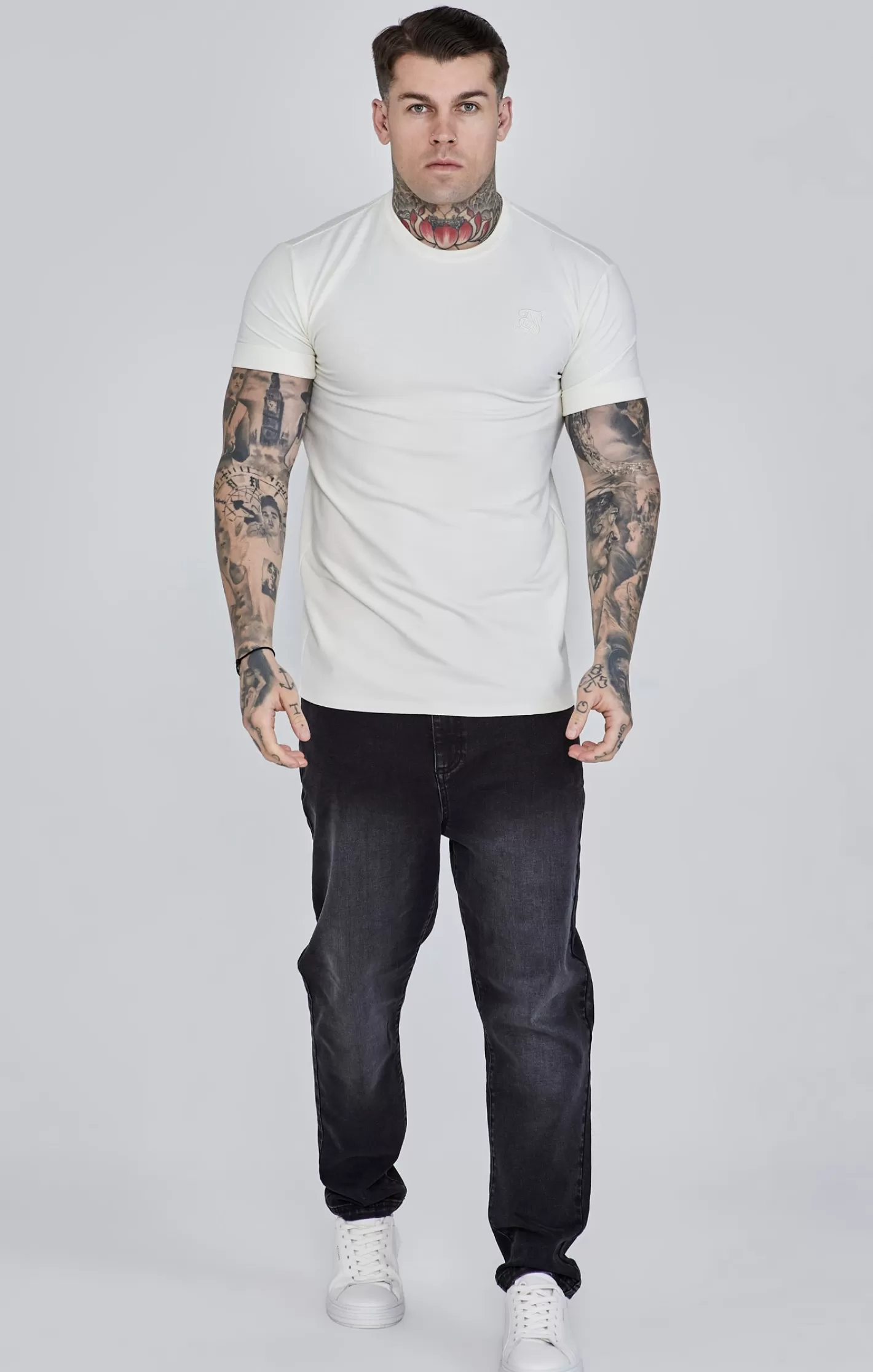 SikSilk T-shirts^Roll Sleeve T-Shirt