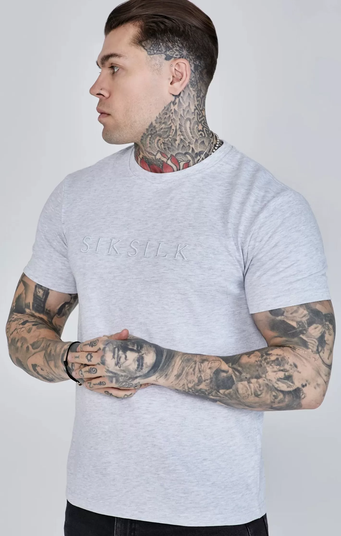 SikSilk T-shirts^Marl Logo T-Shirt