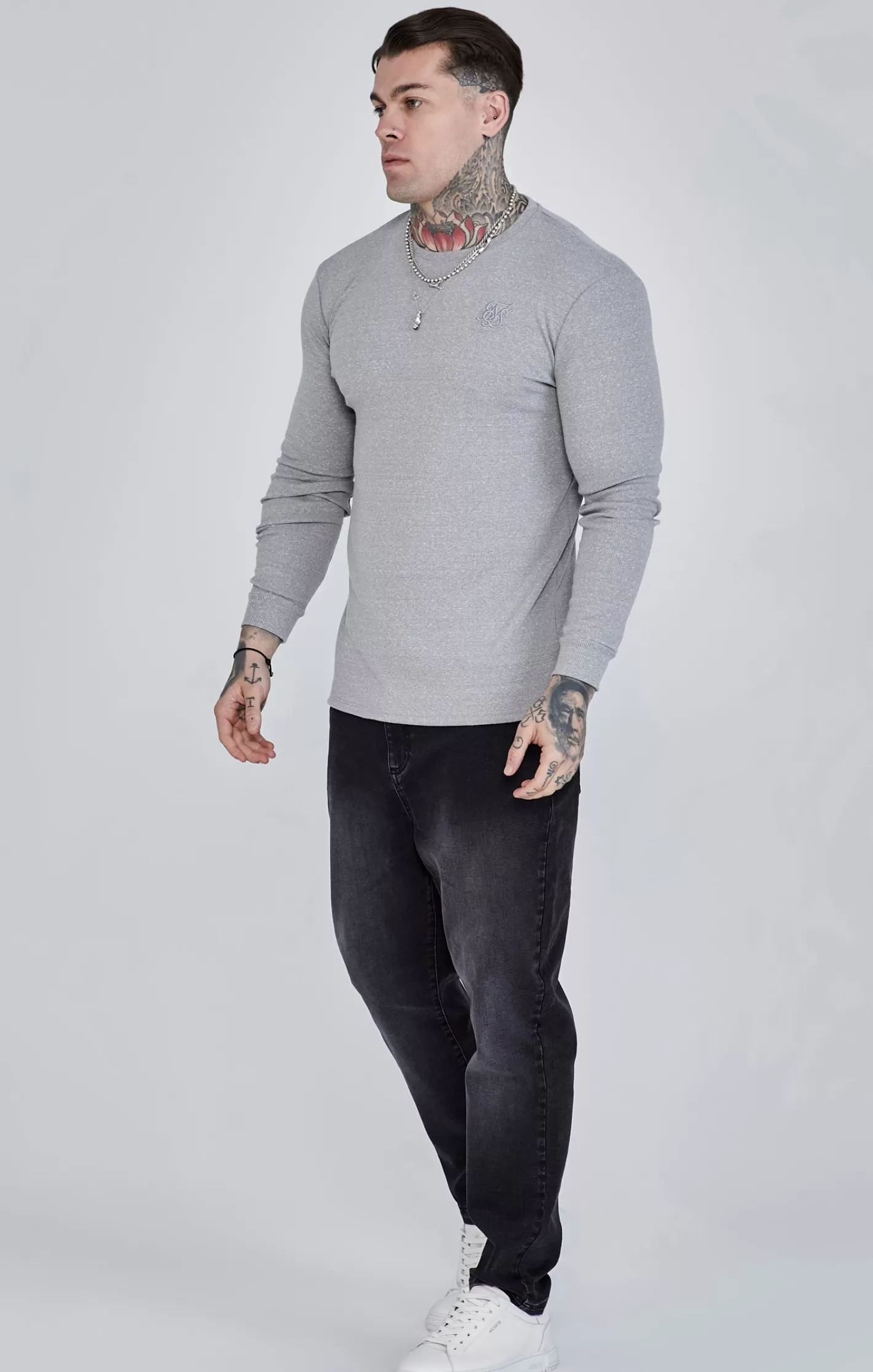 SikSilk T-shirts^Marl Long Sleeve T-Shirt