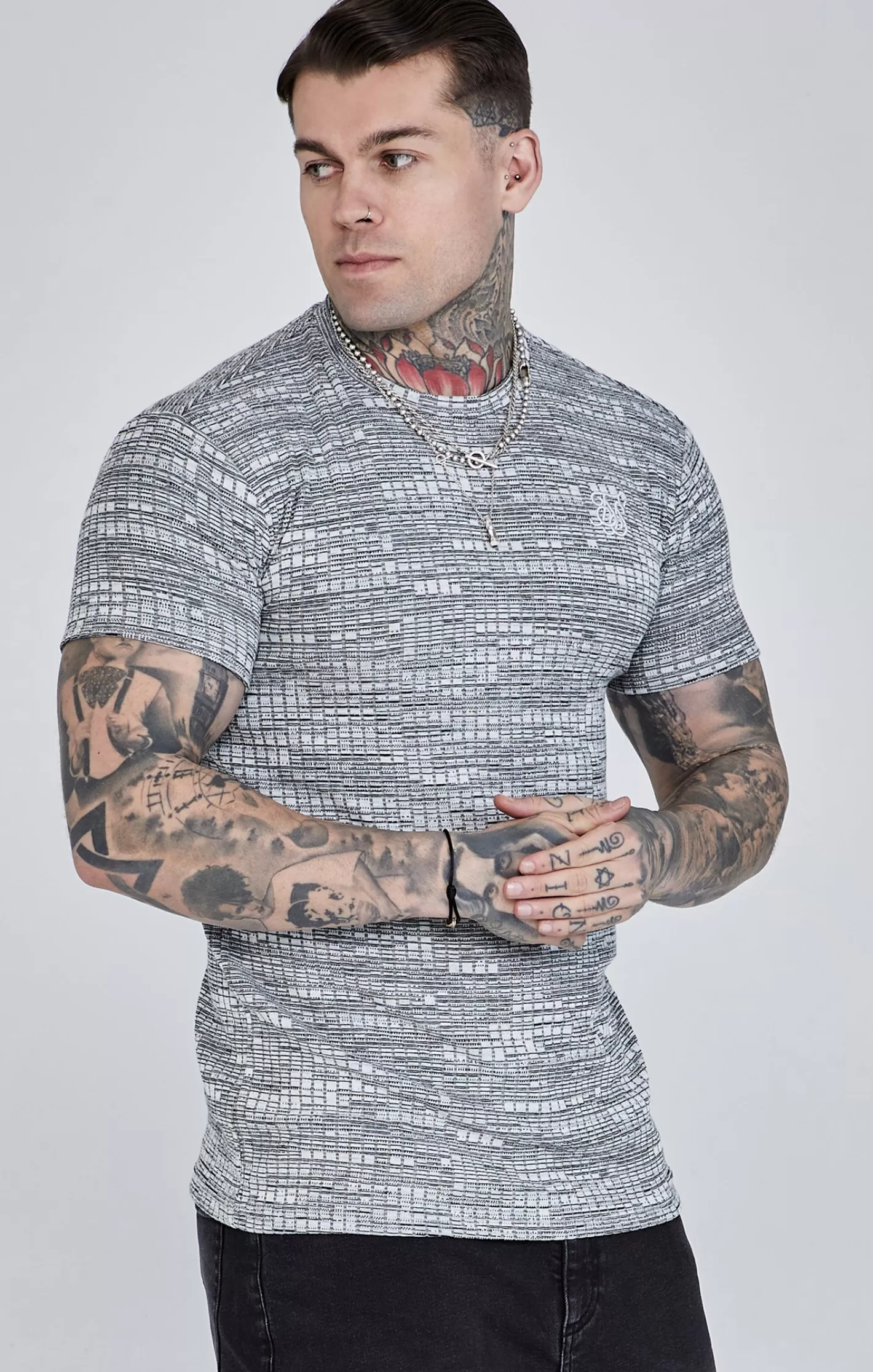 SikSilk T-shirts^Rib Knit T-Shirt