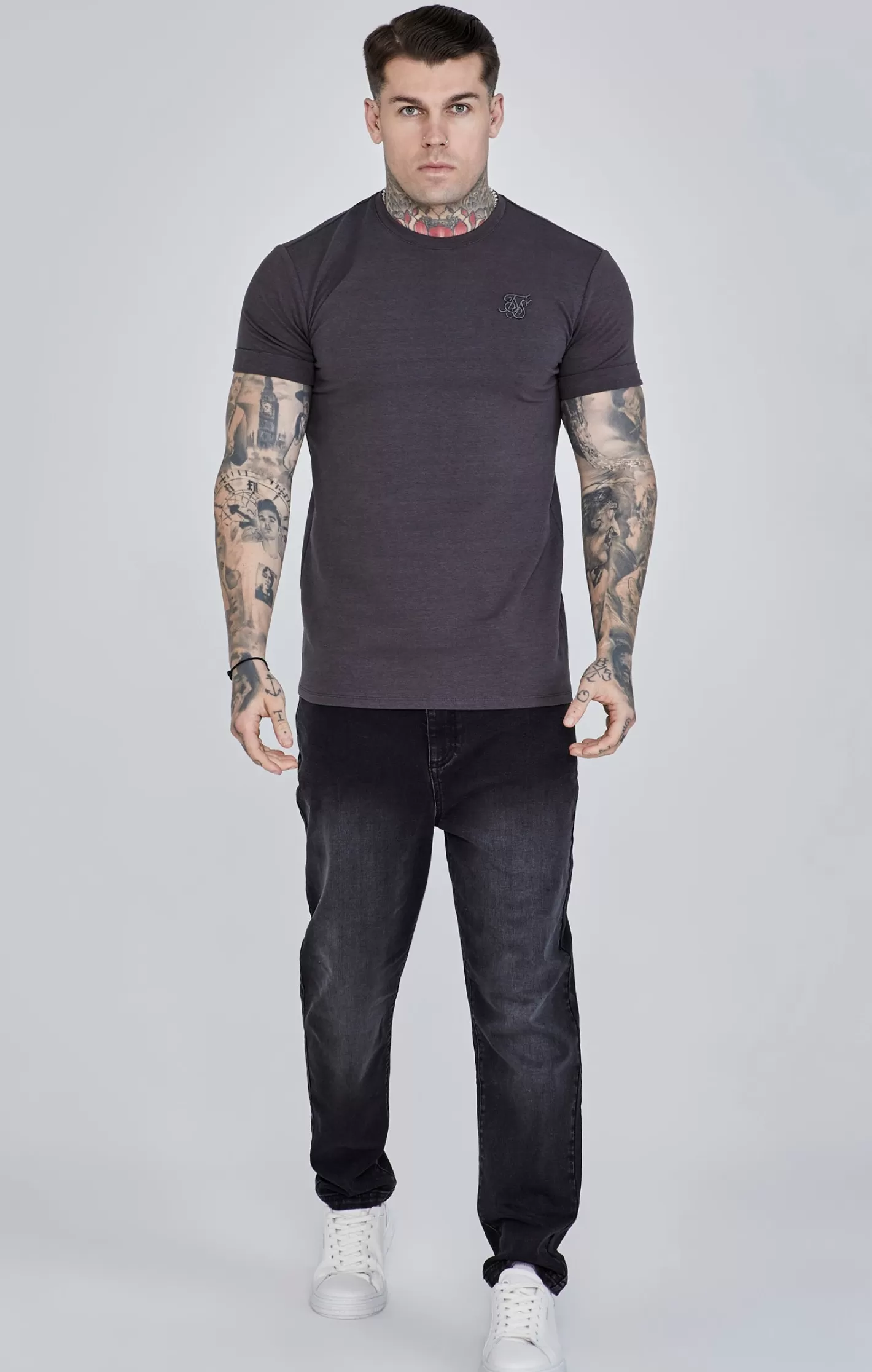 SikSilk T-shirts^Roll Sleeve T-Shirt