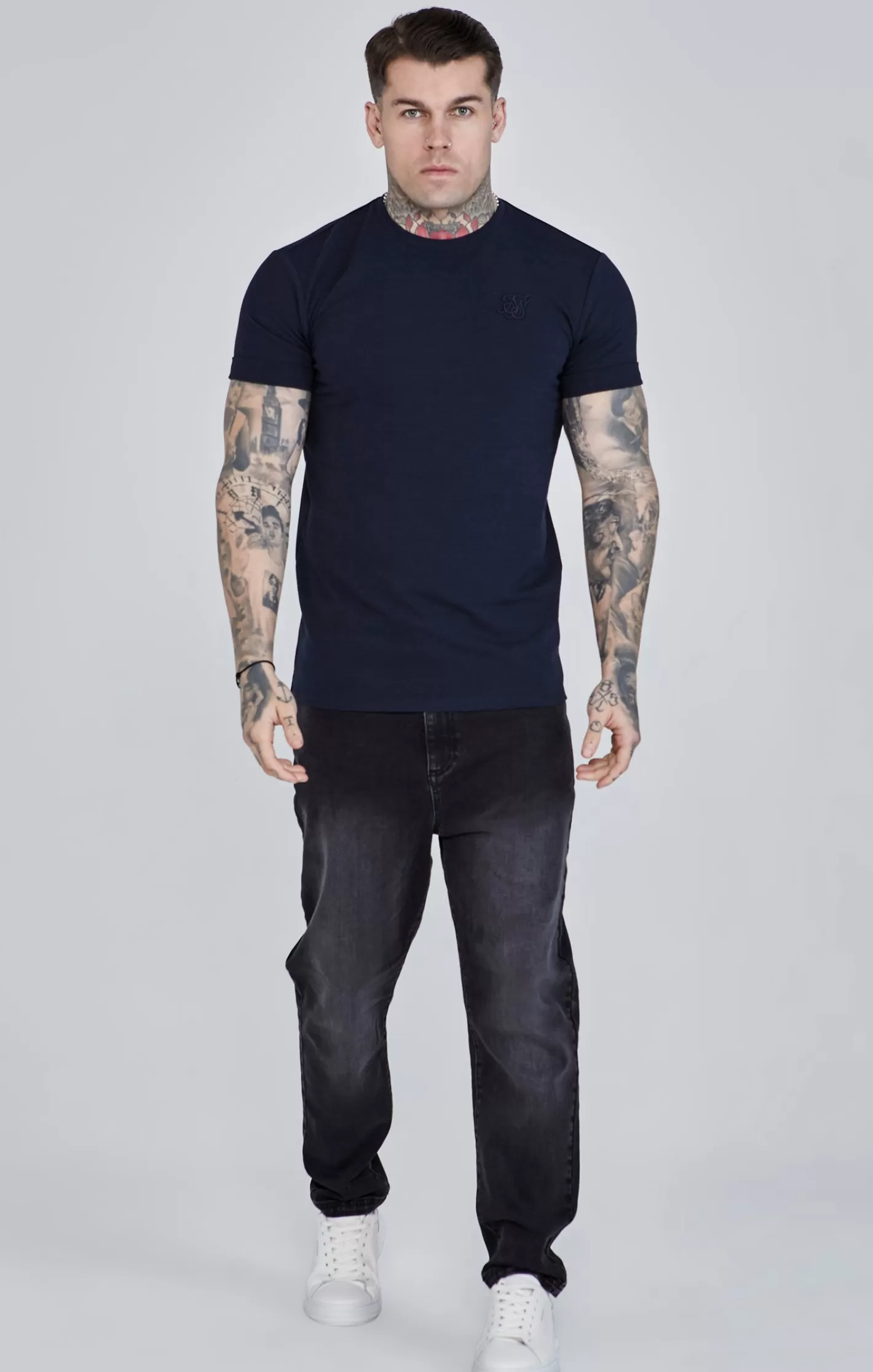 SikSilk T-shirts^Roll Sleeve T-Shirt