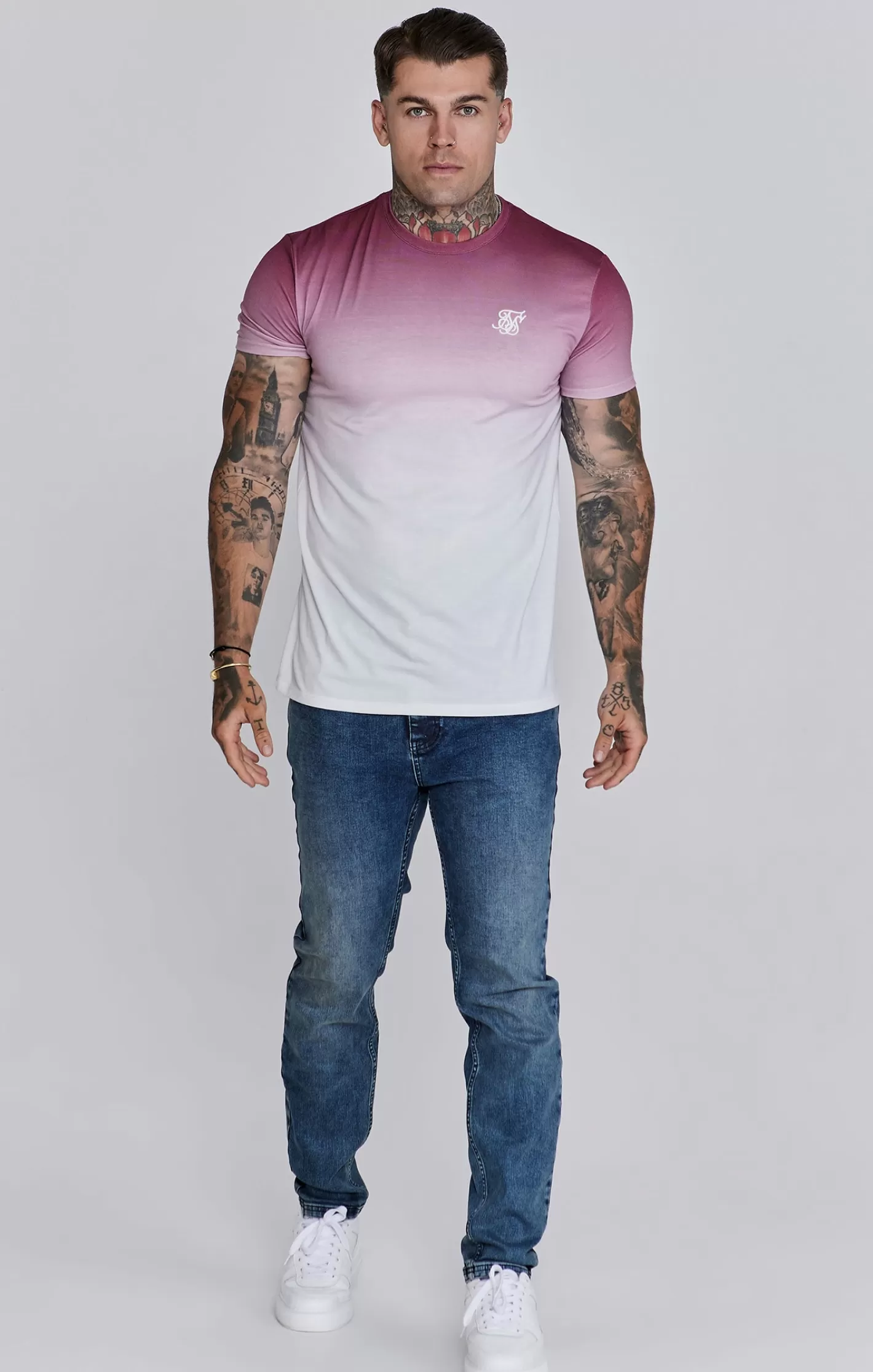 SikSilk T-shirts^White Fade T-Shirt