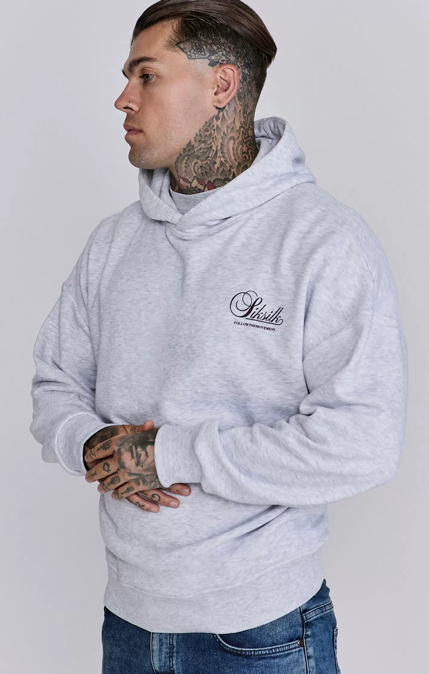 SikSilk Hoodies^Marl Graphic Hoodie