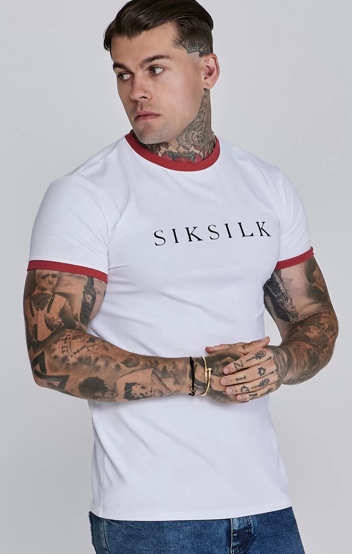 SikSilk T-shirts^Red Ringer T-Shirt