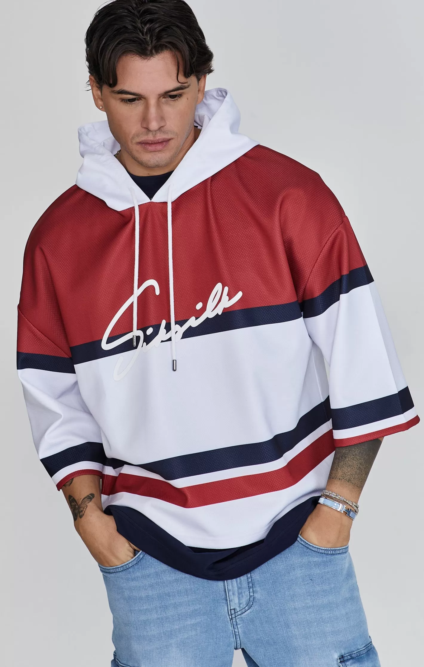 SikSilk Hoodies^Red Sports Hoodie