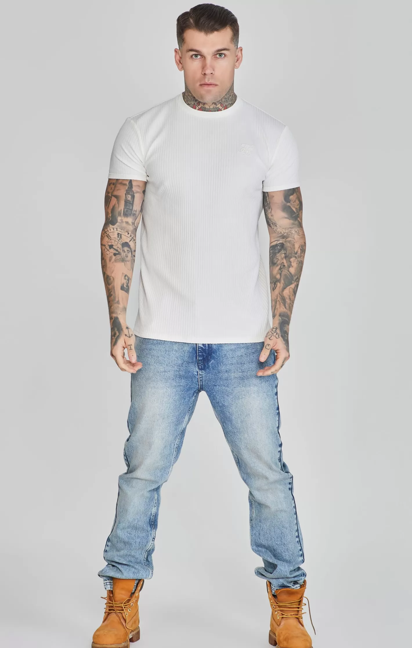 SikSilk T-shirts^Ribbed T-Shirt